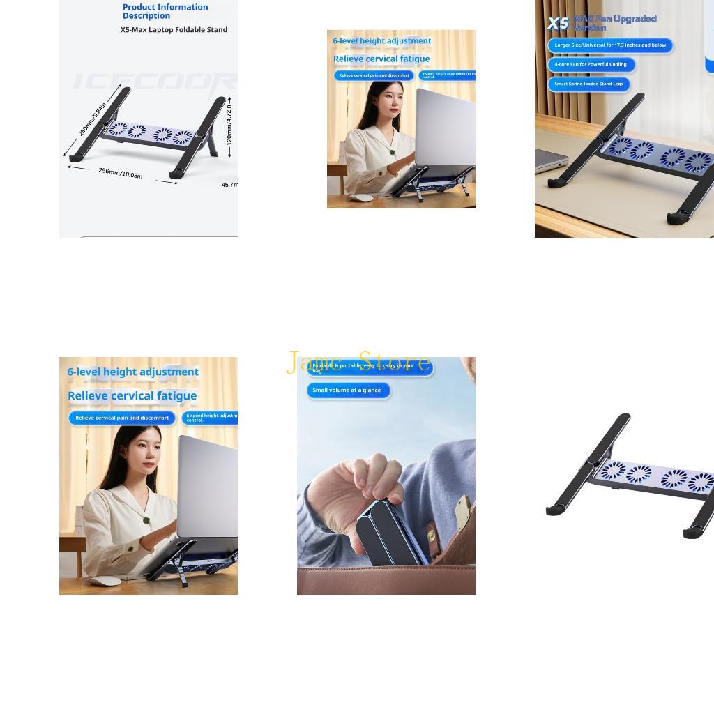 Laptop Cooling Pad - LX0B Portable Aluminum Cooling Pad For