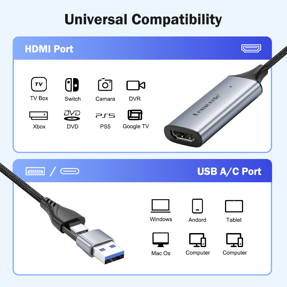Lemorele USB 2.0 Video Capture - Hdmi Cable 评论和价格