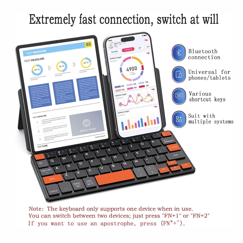 Portable Touch Keyboard Dual B - Keyboard Cover 评论和价格