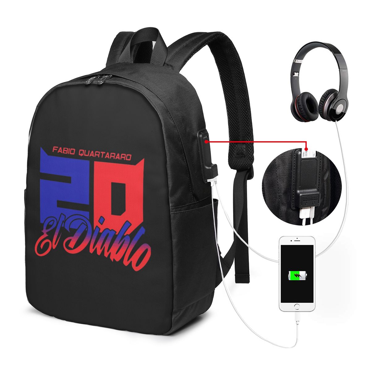 Fabio Quartararo El Diablo Num - Laptop Bag 评论和价格