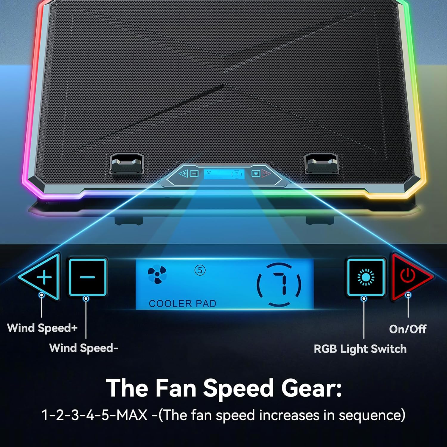 RGB Laptop Cooling Pad Gaming  - Laptop Cooling Pad 评论和价格