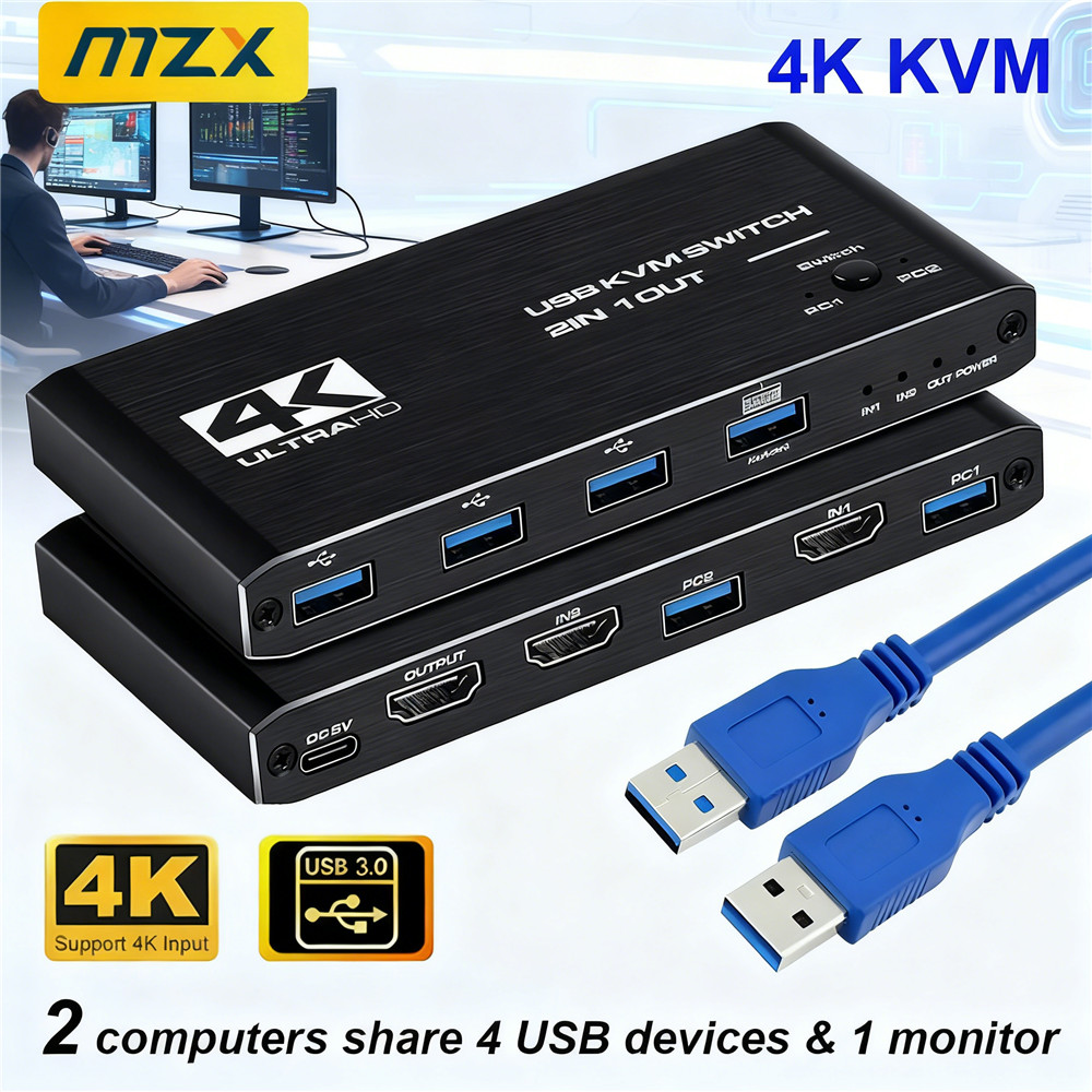 KVM Switch 4K 60Hz Switcher US - Hdmi Cable 评论和价格