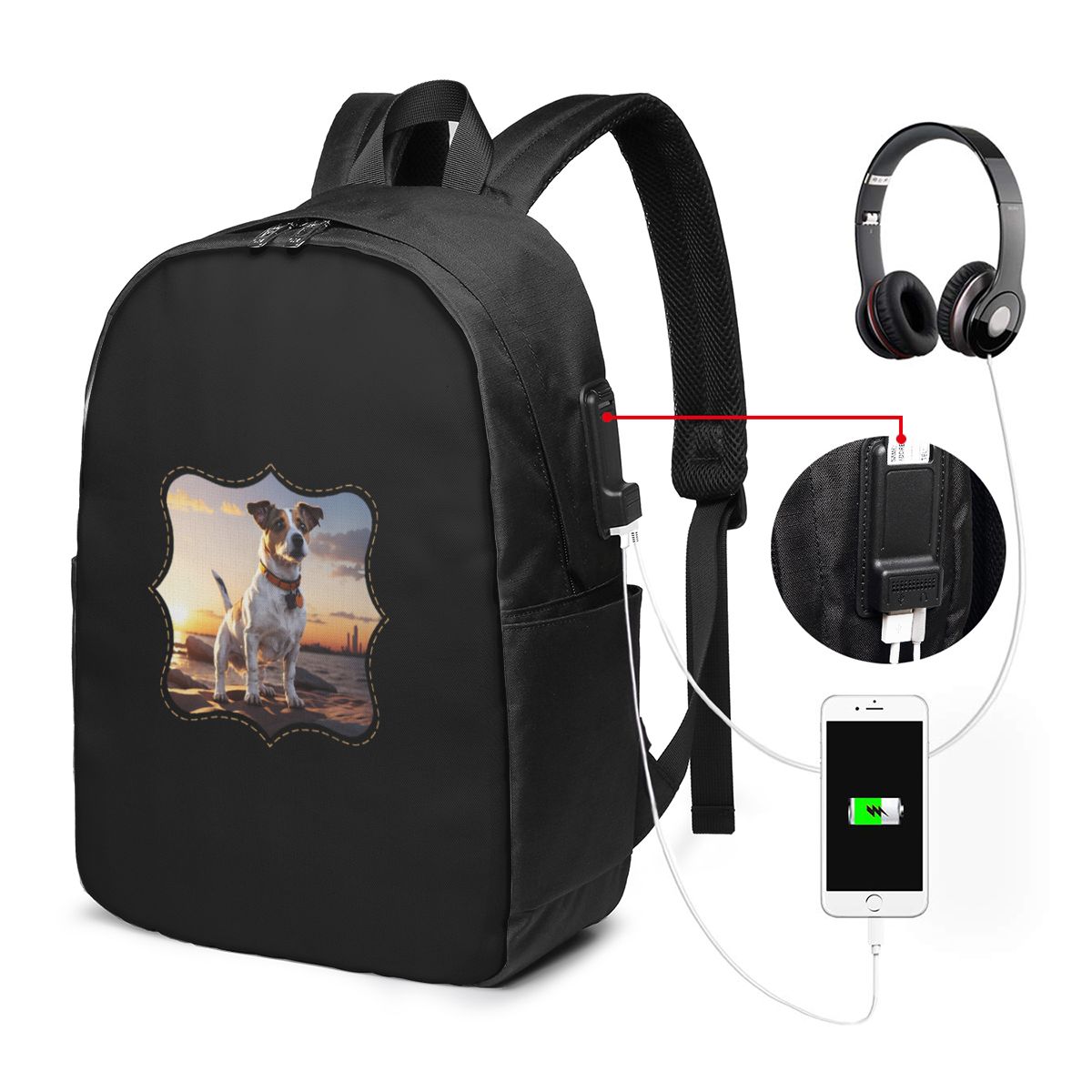 Jack Russell Dog At Sunset Bac - Laptop Bag 评论和价格