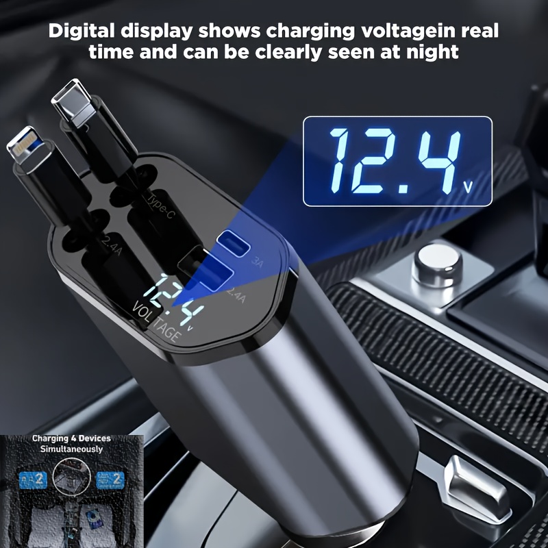 4 In 1 Fast Car Phone Charger, - Usb C Hub 评论和价格