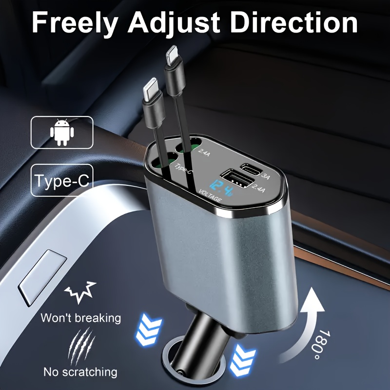 4 In 1 Fast Car Phone Charger, - Usb C Hub 评论和价格