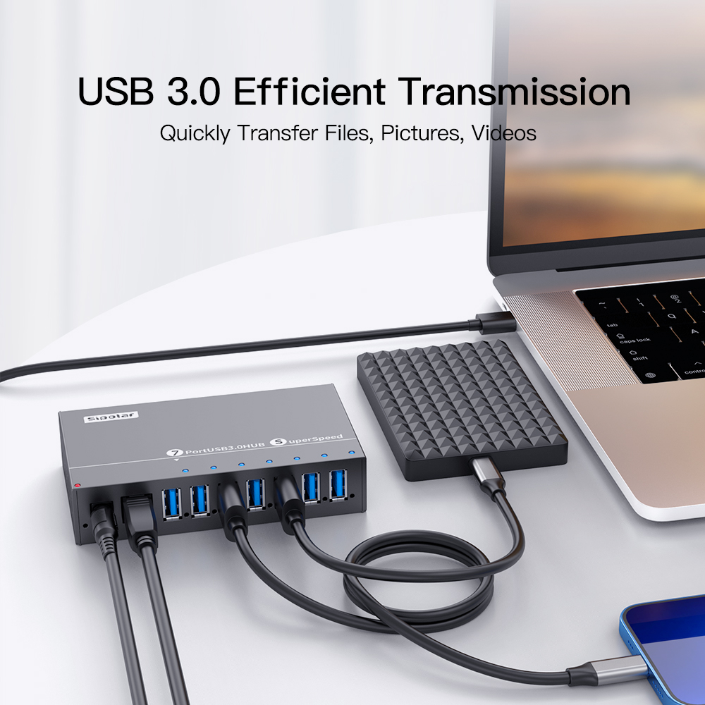 A-173 Sipolar 7 Port Usb Hub 3 - Usb Hub 评论和价格