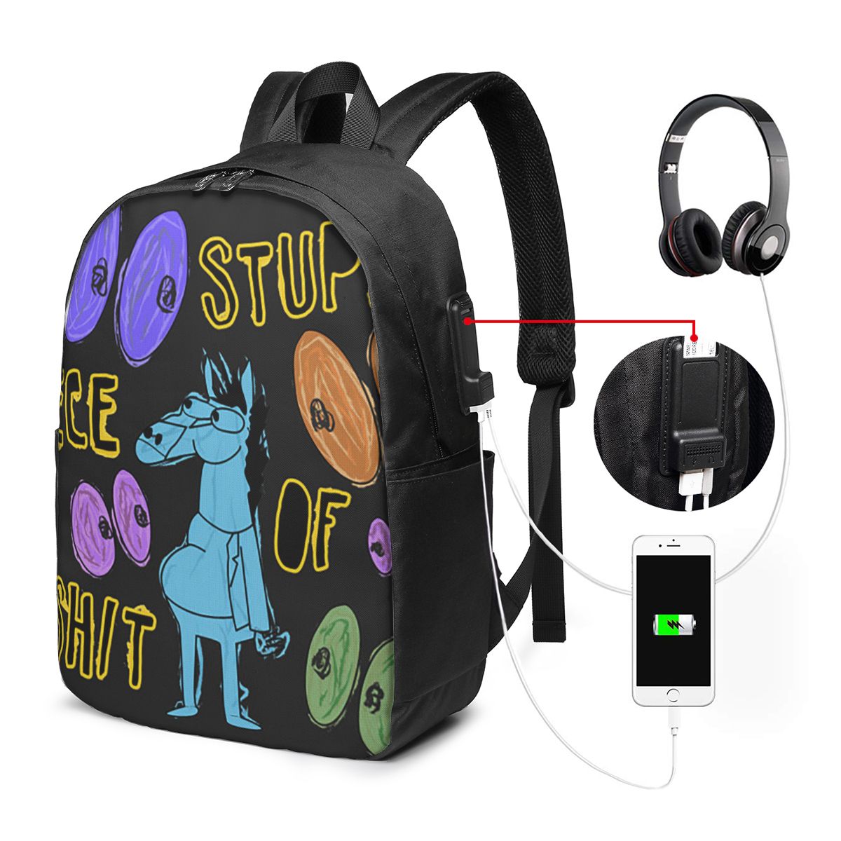 Cartoon Bojack Horseman Stupid - Laptop Bag 评论和价格